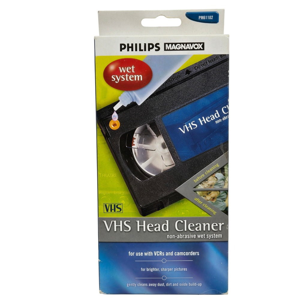 Philips Magnavox VHS Head Cleaner Wet System PM61102 Black New Old Stock